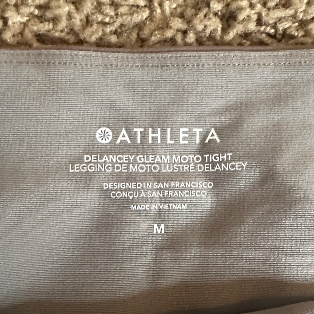 Athleta Delancey Gleam Moto Tight - Light Gray